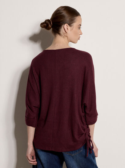 Soft Touch Drawstring Batwing Top
