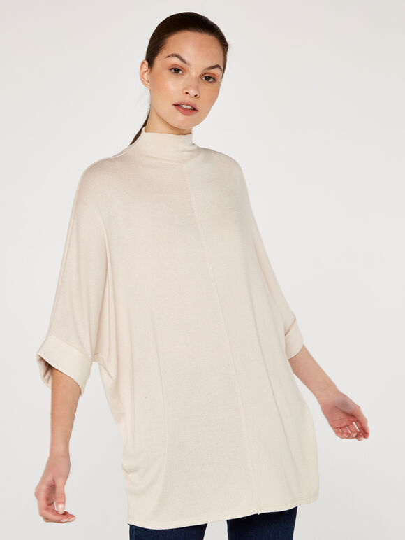 Soft Mid Seam Top, Stone, large