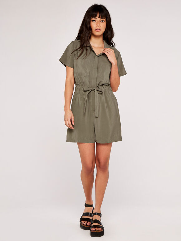 Utility Playsuit, Khaki, large