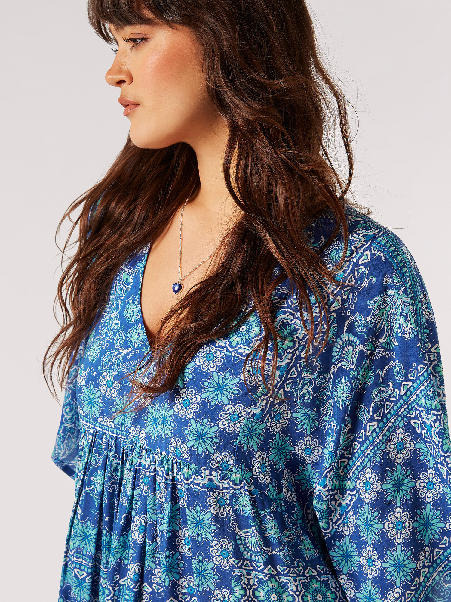 Patchwork Kaftan Mini Dress | Apricot Clothing