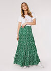 Floral Crepe Tiered Maxi, Green, large