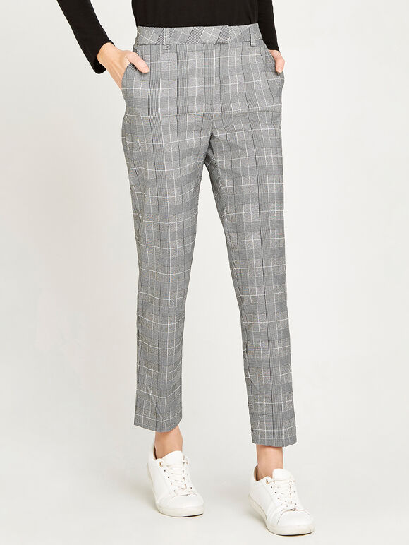 Check Cigarette Trouser, Black, large