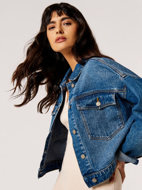 Boxy Fit Denim Trucker Jacket