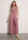 Crepe Wide-Leg Jumpsuit, Lilac, large