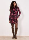 Floral Mesh Bodycon Mini Dress, Black, large