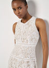 Lace Skater Mini Dress, White, large