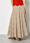 Chiffon Tiered Maxi Skirt, Stone, large