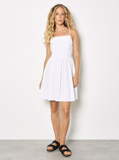 Eyelash Embroidered Cami Mini Dress