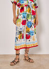 Colourful Sketch Print Culottes, Cream, large
