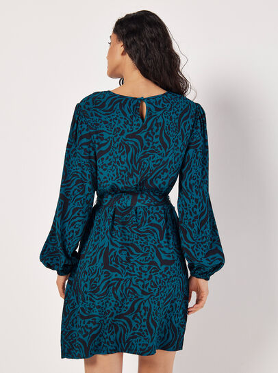 Mixed Animal Print Shift Mini Dress