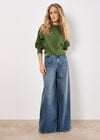 Rib Knit Batwing Jumper, Green, large