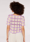Granny Square Crochet Tee, Lilac, large