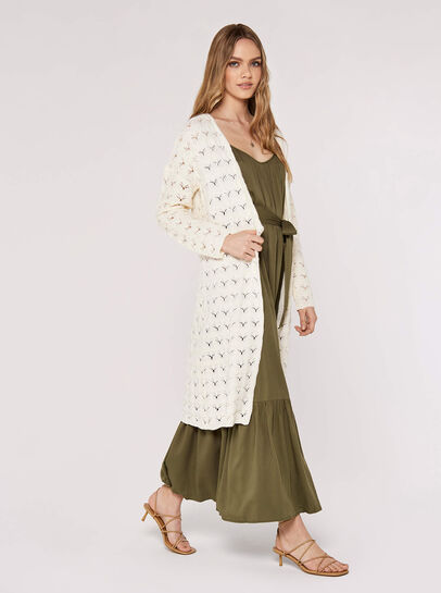 Pointelle Longline Cardigan