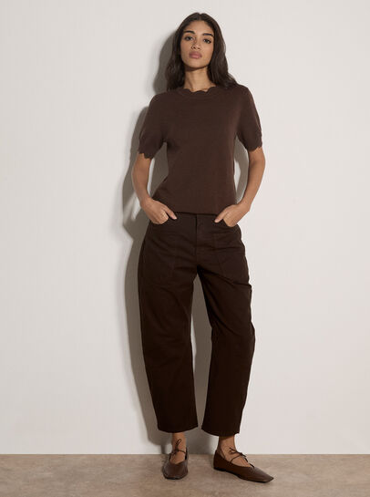 Scallop Knitted T-Shirt