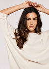 Ribbed Cocoon Mini Dress, Stone, large