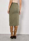 Pinstripe Cargo Midi Skirt, Khaki, large