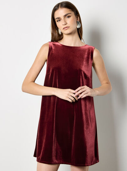 Velvet Bow Back Swing Dress