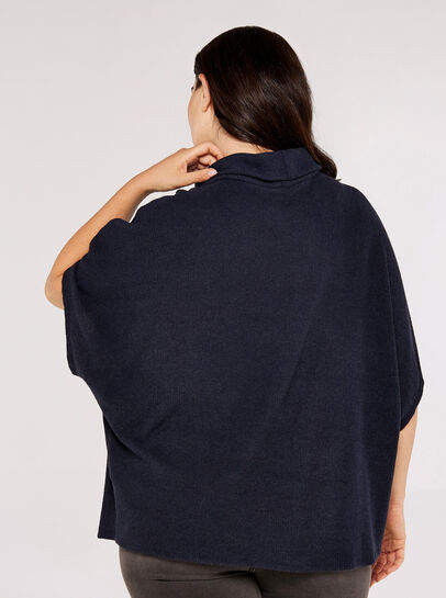 Curve Roll Neck Cape