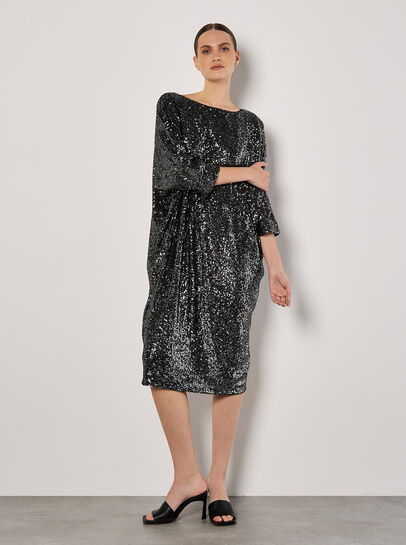 Sequin Cocoon Midi Dress