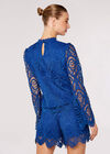 Scallop Lace Top, Blue, large