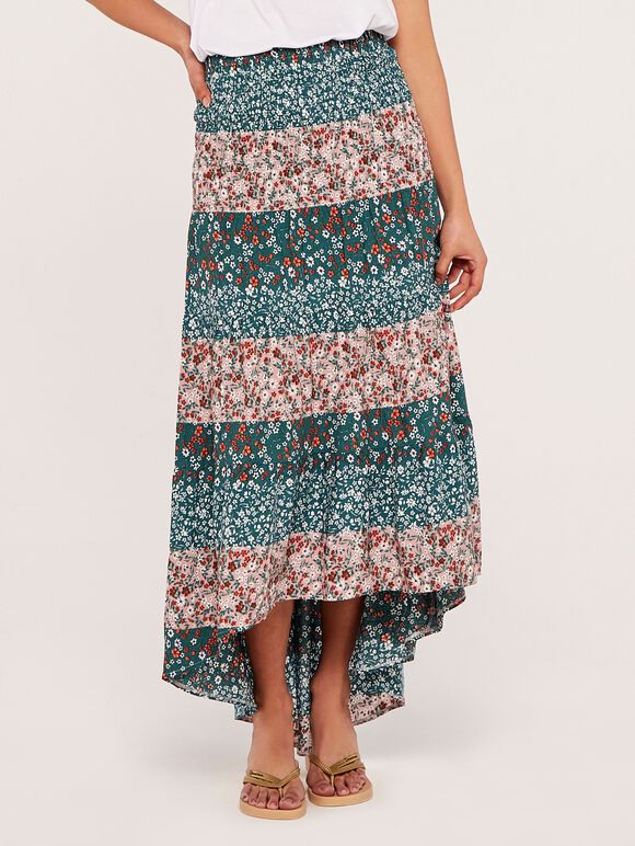 Mix And Match Ditsy Print Skirt, Green, large