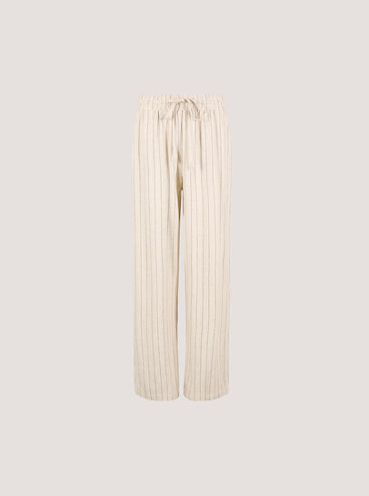 Straight Leg Pinstripe Woven Trousers