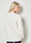 Rib Knitted Blazer, Cream, large