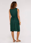Linen Blend Wrap Mini Dress, Green, large