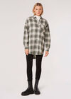 Oversized Plaid Shirt, Khaki, large