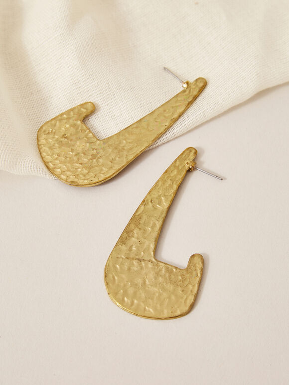 Gold Tone Abstract Earrings, Assorted, large