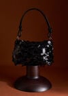 Sequinned Shoulder Bag, Black, large
