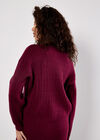 Fine Knit Cable Jumper, Burgundy, large
