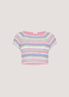 Hand-Crocheted Stripes Crop Top, Pink, large