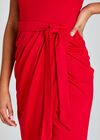 Midi Wrap Dress, Red, large