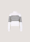 Mock Neck Stripe Jumper, White, large