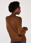 Distressed Slub Knit Jumper, Rust, large