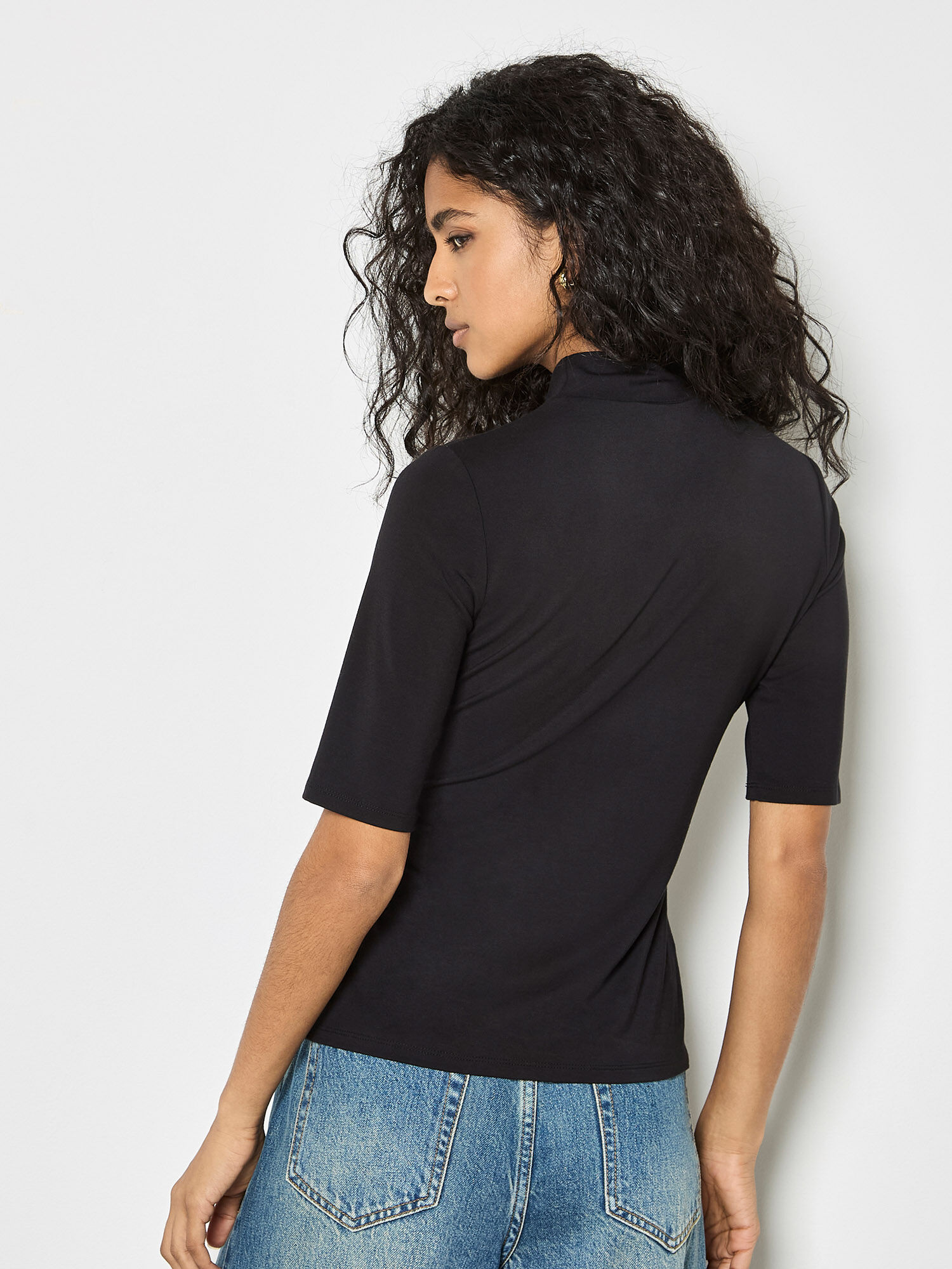 Jersey Mock Neck Top | Apricot Clothing
