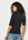 Jersey Mock Neck Top, Black, large