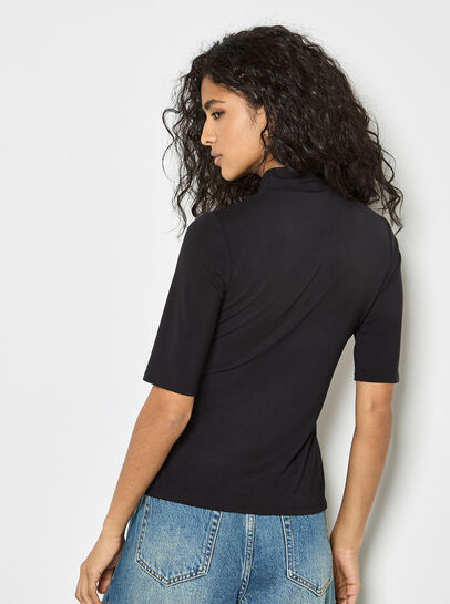 Jersey Mock Neck Top