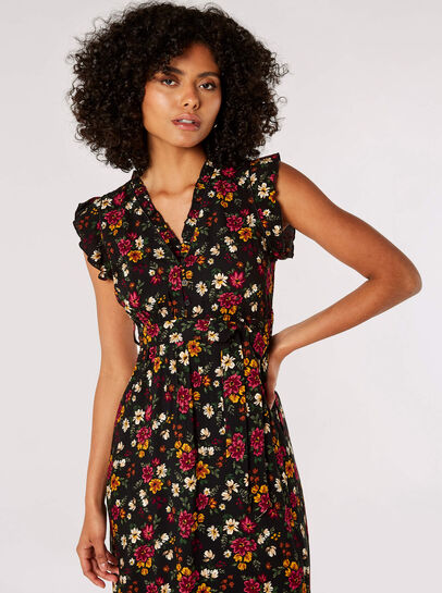 Brushstroke Floral Midi Dress