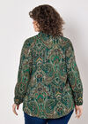 Curve Paisley Sparkle Shirt, Green, large