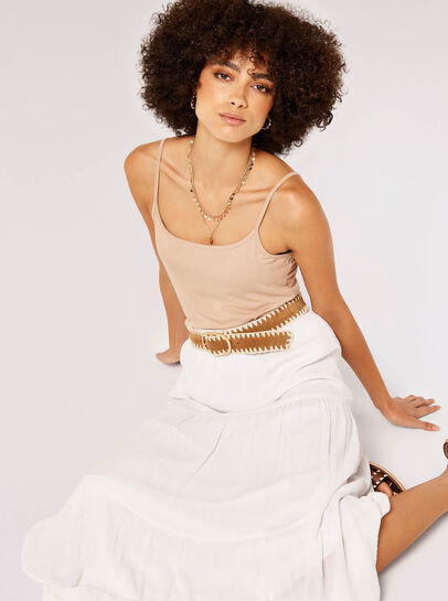 Crinkle Dobby Tiered Skirt