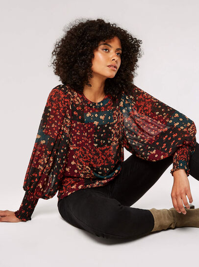 Patchwork Ditsy Floral Top