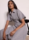 Stripe Structured Shirt Midaxi Dress, White, large