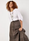 Cotton Crochet Lace Tiered Maxi Skirt, Khaki, large