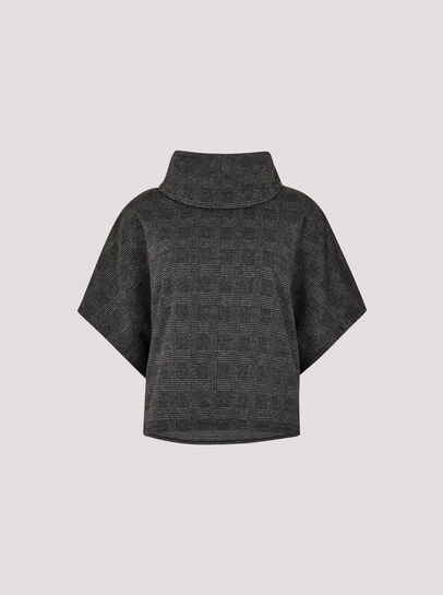 Check Print Batwing Top