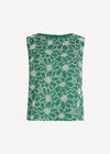 Floral Lace Embroidered Shell Top, Green, large