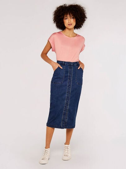 Curved Hem Jersey T-Shirt