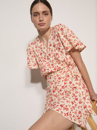 Floral Wrap Mini Dress