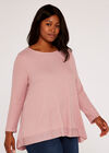 Curve Waffle Knit Top, Pink, large